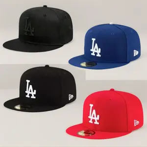 Men's LA Dodgers New Era Navy 9FIFTY Fitted Cap – Royal Blue Flat Brim Hat with LA Logo Embroidery, MLB Streetwear Style