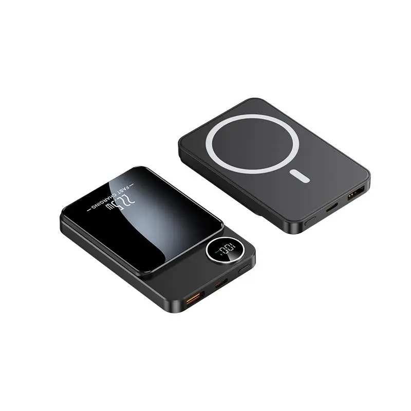 Magnetic Portable Charger - 5000mAh/10000mAh Battery Power Bank, 22.5W Fast Charge, LED Digital Display, Multi-Device Compatible for Outdoor Travel