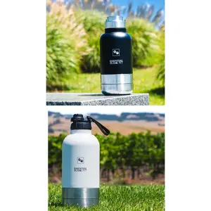 Essential Flask Pet 64 oz - 3 in1, Portable Dog Water Bottle, All-in-One Travel Accessories, Pet Food & Liquids for Road Trips, Hiking, Camping, Leak-Proof, Insulated up to 24hrs. for Large Dogs.