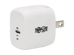 Tripp Lite U280-W01-20C1-G 1-Port 20W USB-C Wall Plug Charger, White, for Smartphone, Cellphone, Tablet & Electronic Devices