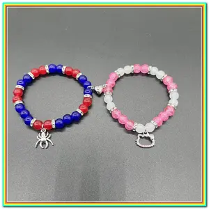 WSLMCYGK 2 Pcs Couple Bracelet, Alphabet Beaded Bracelet, Love Magnetic Bracelet, BFF Bracelet, Friend Gift, BFF, Dad and Son, Mother and Daughter Style