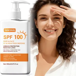 High Protection Sunscreen Lotion Spf100 Broad Spectrum, Niacinamide Brightening, Aloe Vera Soothing Moisturizing, Suitable for Face Body