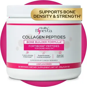 FORTIBONE Collagen Peptides Bone Builder Powder, Clinically Supported Hydrolyzed Collagen for Bone Strength & Density, Unflavored, 30 Servings