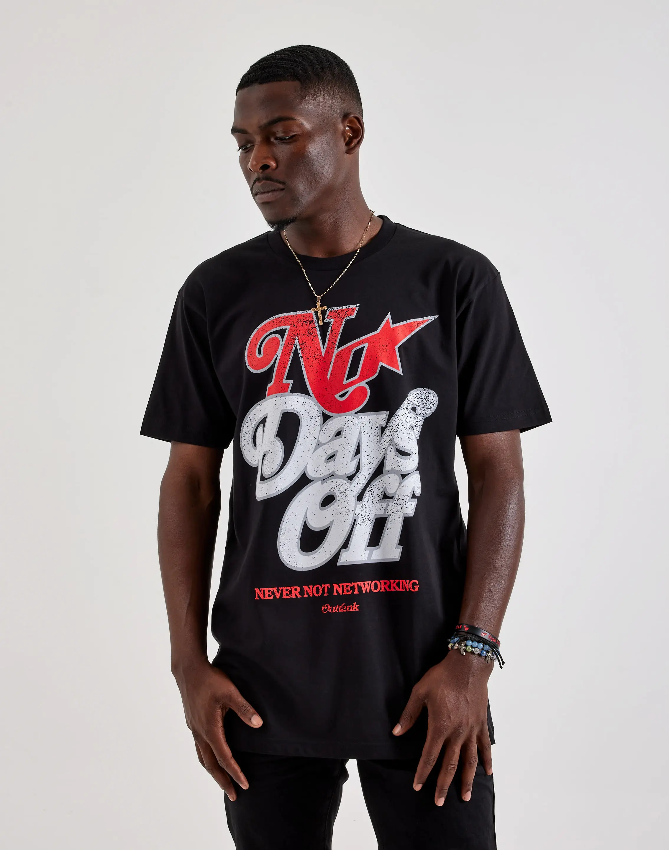 Mens Outrank No Days Off Short Sleeve Tee
