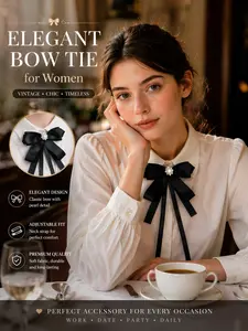 1Pc Korean-Style Academic Style Bow Tie Loose Bow Knot Lady's Elegant Collar Flower, Light And Fresh Shirt, Pin, JK Bow Tie, Academic Style No-Tie White Shirt, Tie For Women, Suitable As A Gift For Birthdays, Back-To-School Season, For Women