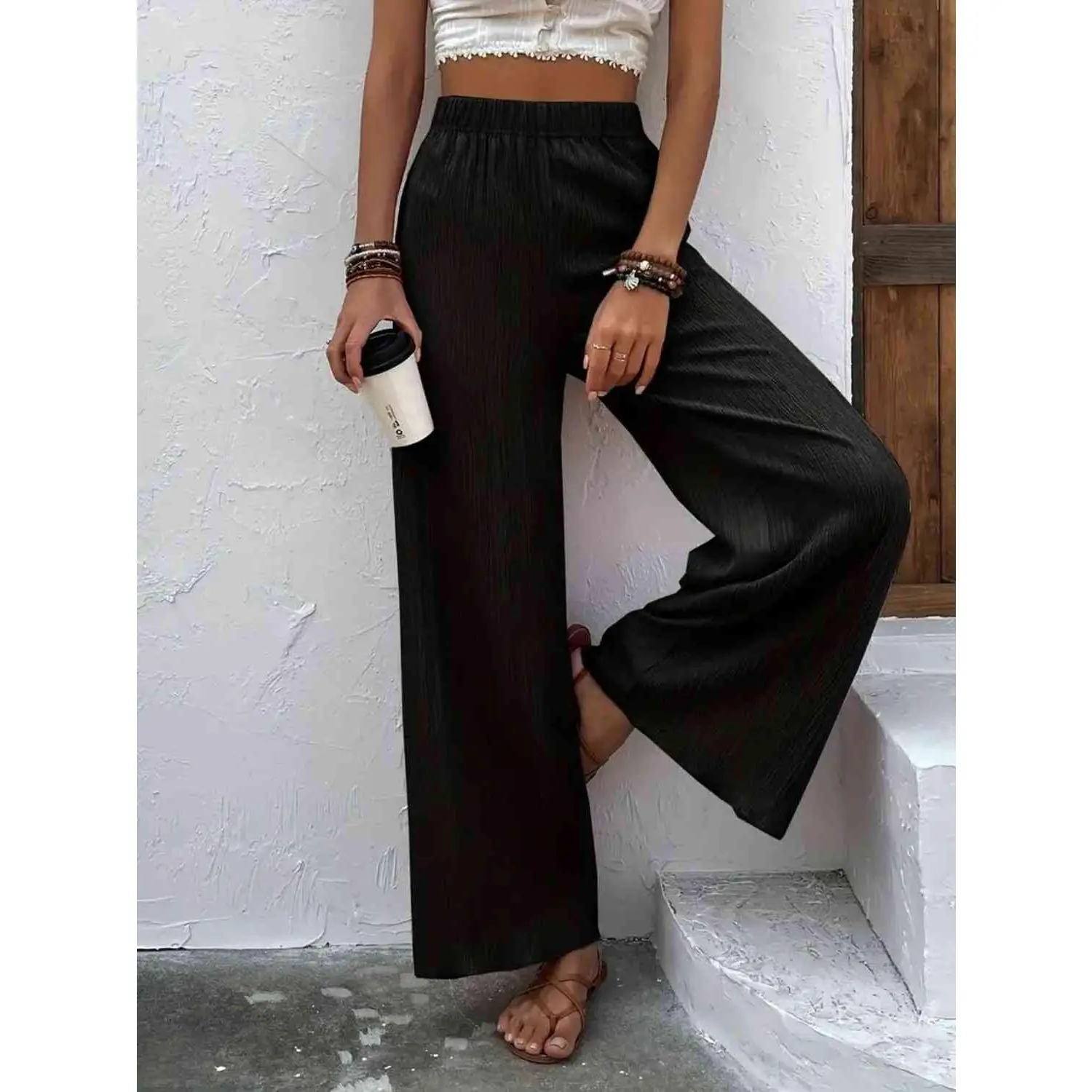 Full Size High Waist Wide Leg Pants