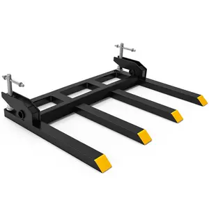 OEDRO Clamp on Debris Forks to 48" Bucket, 2500 lbs Capacity Heavy Duty Pallet Fork Fit for Loader Bucket Skid Steer Tractor
