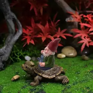 Unique Meditation Miniature Turtle Statue, Resin Garden Fairy Decoration, Indoor Outdoor Use, Earth Day, Graduation Season, Peaceful Nature Scene