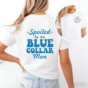 Spoiled by My Blue Collar Man – Unisex Hoodie for Proud Tradesmen’s Girlfriends or Wives, Bold Lettering Cute Gift for Couples, Trending TikTok Blue Collar Love Apparel 2025