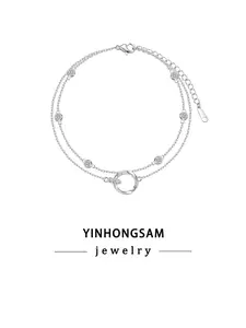 Adjustable Ring Anklet for Women, Elegant Birthday Gift with Box, Perfect for Friends and Family, All-Season Jewelry Accessory