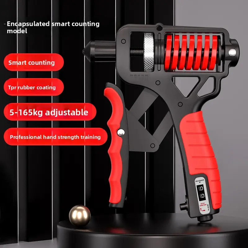 Carbon steel hand gripper (mechanical counter) red