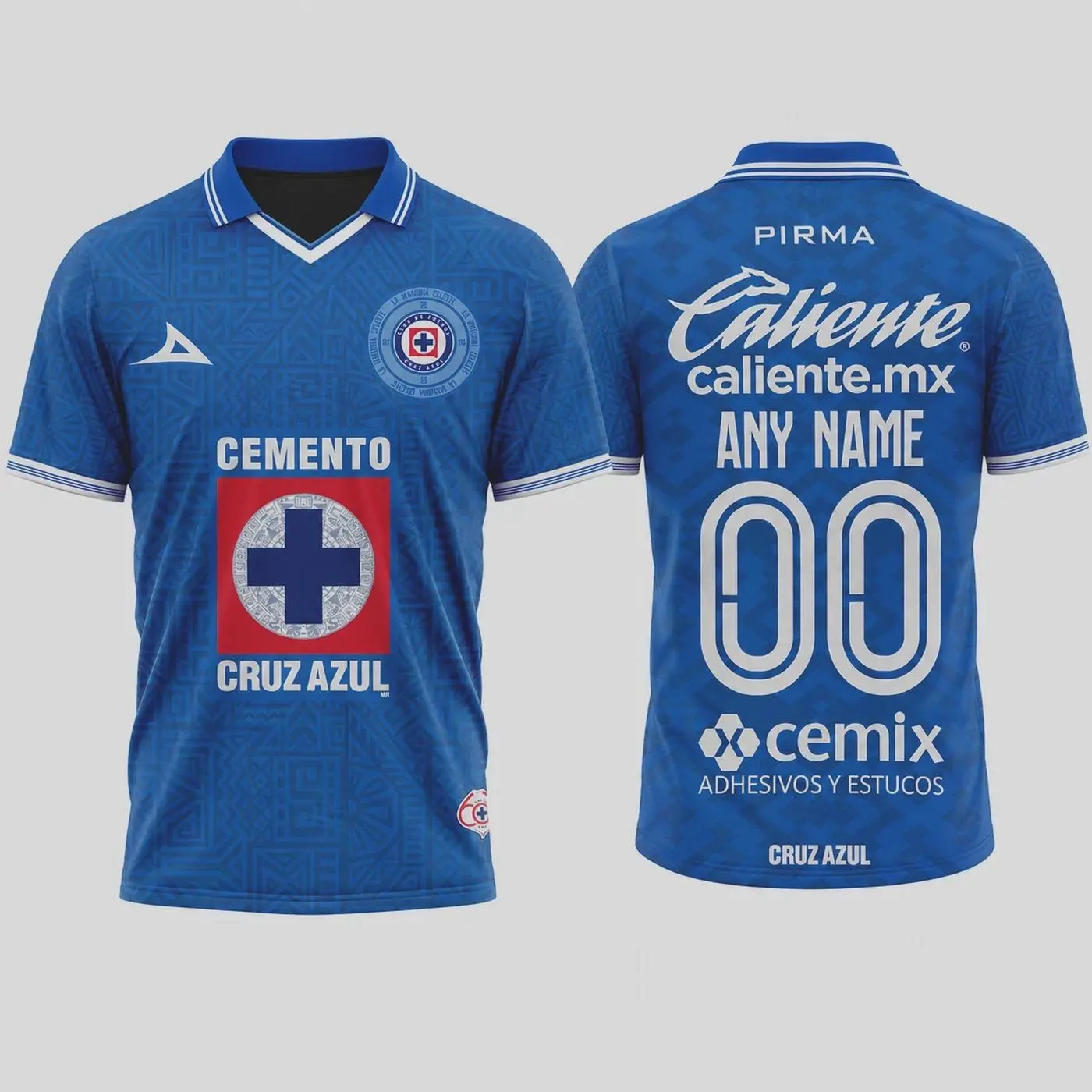 Custom L I G A M X C r u z A z u l Special 2024 Collared Football Shirt 3D Home Aztec