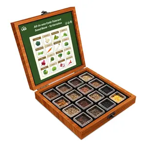 LUSH&DEW All-in-one Cold-tolerant Seed Bank - 16 Organic Garden Plant Seed Varieties with Vegetables, Herbs