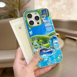 Art Frutiger Aero Phone Case, Compatible with iPhone Models 17-11 Pro Max, Soft Tpu Material, Matte Finish, Dual Layer Protection