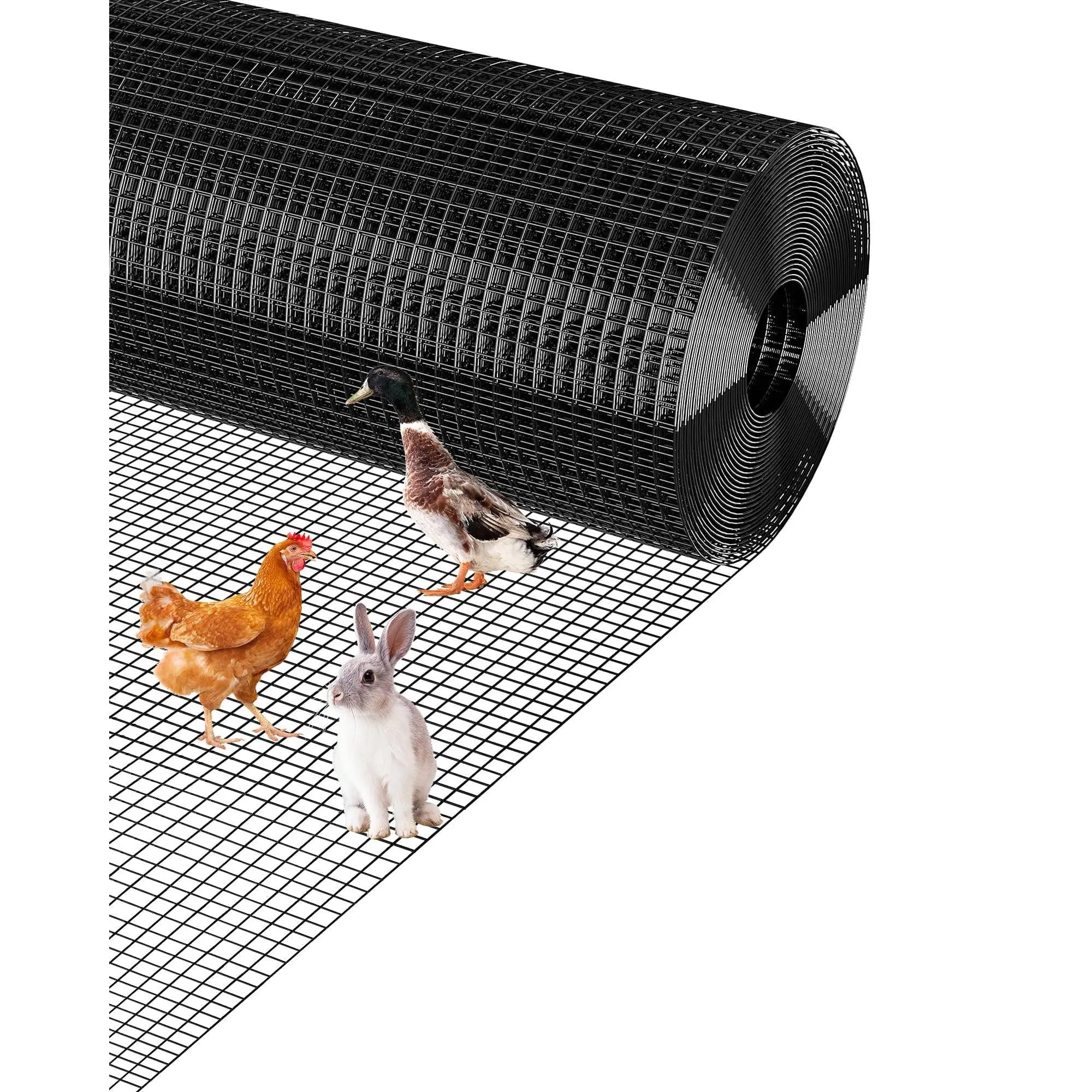 GARVEE Galvanized Wire Mesh Garden Fence – 1/2" 19GA Welded Mesh – Ideal for Chicken Coops, Animal Fencing, Plant Protection, Vegetable Garden – Easy to Install, 1.2*15m