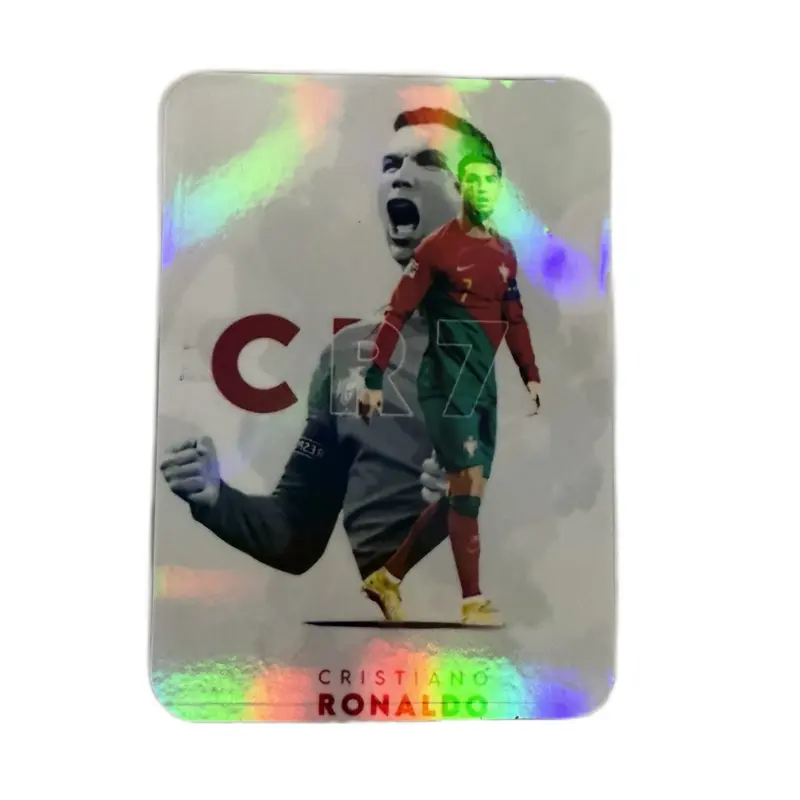 HOLO Ronaldo Soccer Card - Amazing Shiny Double-Sided Glossy Design with Sleeve Included High-Quality Materials Cristiano Ronaldo Collection stellar crown