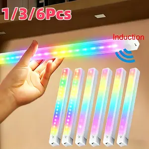RGB Lighting Cabinet Underlight, Smart Motion Sensor Lamp, Magnetic Human Sensing Wireless Closet Light, USB Rechargeable, Multi-Color Adjustable, Scene Atmosphere Lights, LED Ambient Lighting