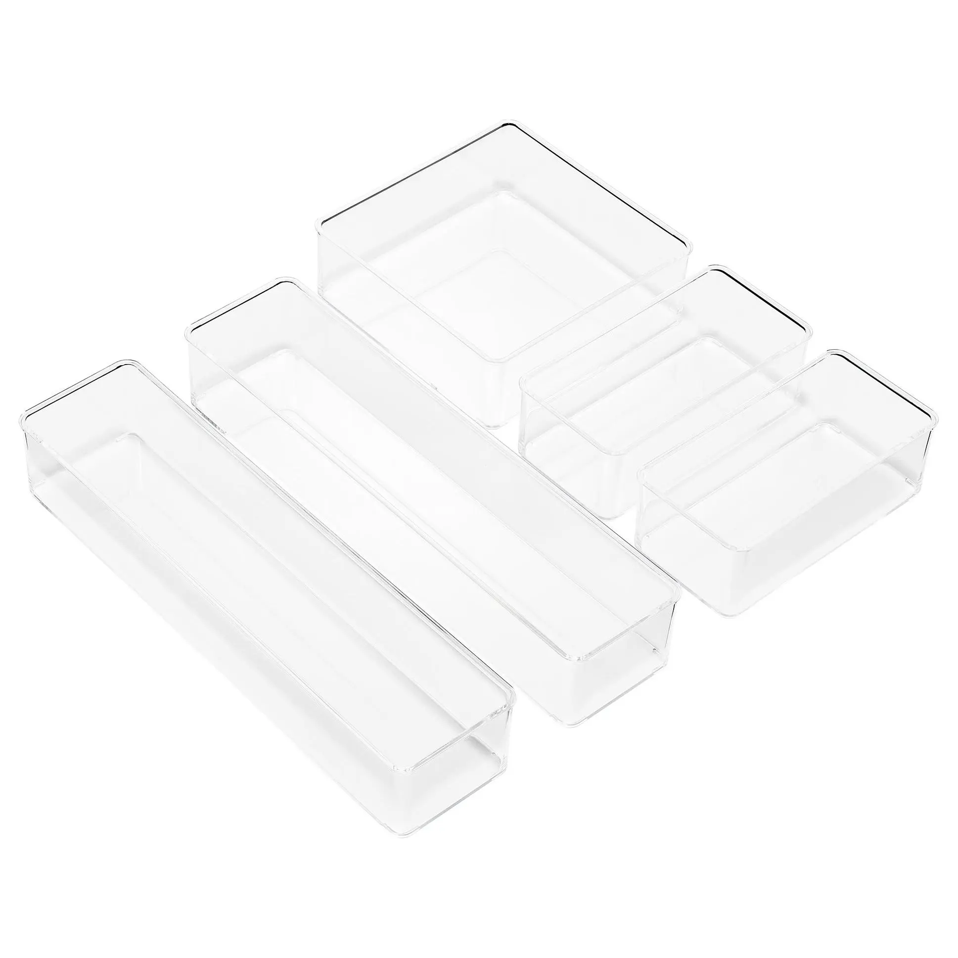 Sorbus Clear Ac rylic 5-Piece K itchen Drawer O rganizer Set Sorbus Clear Ac rylic 5-Piece K itchen Drawer O rganizer Set