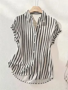 Women's Striped Fashion Shirt, Summer New Arrival, Casual Slim-Fitting Top, Trendy and Comfortable, Perfect for Daily Wear