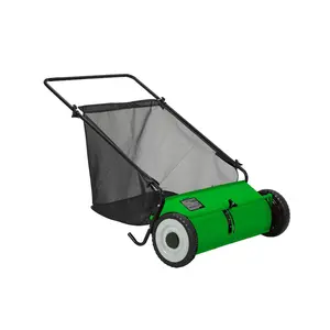 Garvee 26-Inch Push Lawn Sweeper – 4 Spinning Brushes – Adjustable Height – Heavy-Duty Steel Frame – 7 Cu. Ft. Large Grass Cutter – Efficient Manual Yard, Grass & Leaf Collector