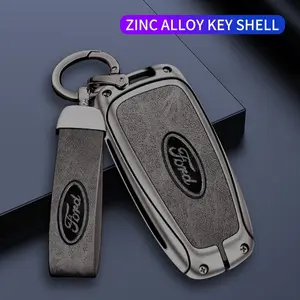 Leather Car Remote Smart Key Case Cover Fob Shell for Ford Raptor F150 Truck, Remote Control Protector for Ford F-150 Raptor, Auto Accessories, Car Key Accessory