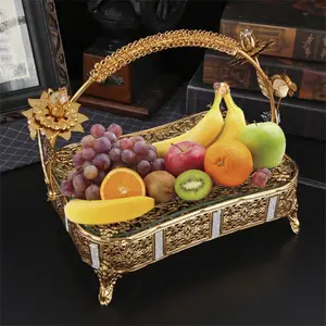 Fruit Basket, Exquisite Fruit Basket with Handle, Fruit Storage Basket, Home Organizer for Living Room, Kitchen, Dining Room
