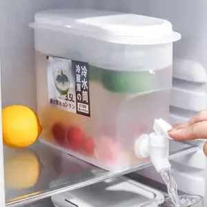 Summer Ice Water Jug, Refrigerator Cold Drink Storage, 3.5L Food Grade High Temperature Resistant, Large Capacity Fruit Tea Pot with Spout