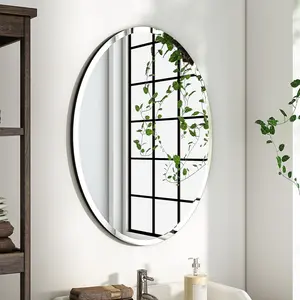 Bathroom mirrors for over sink oval frameless mirror beveled polished wall mirror for bathroom vanity bedroom 18 w x 24 h oval