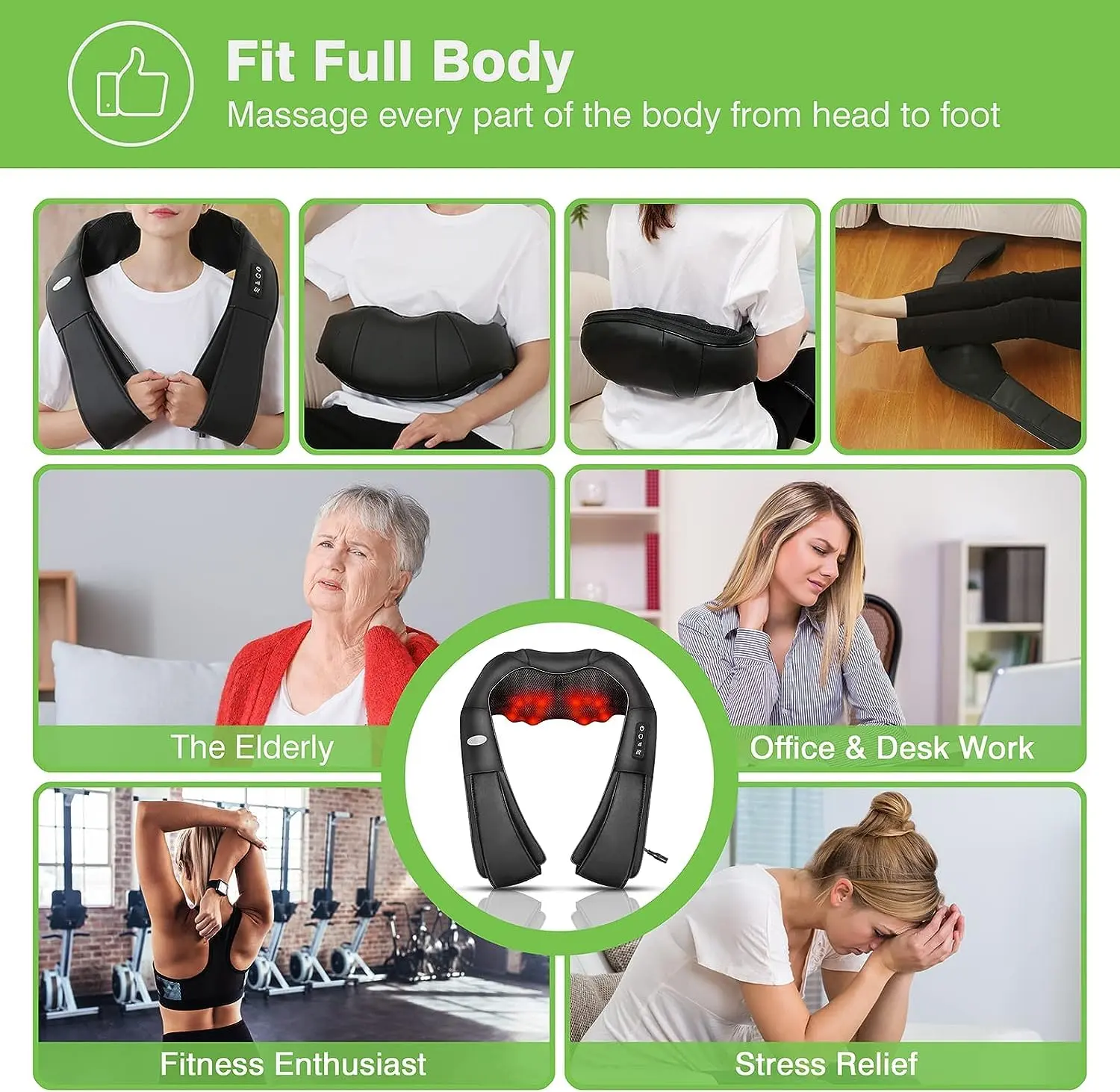 cotsoco Neck Massager with Heat,Back Shoulder Massager M861