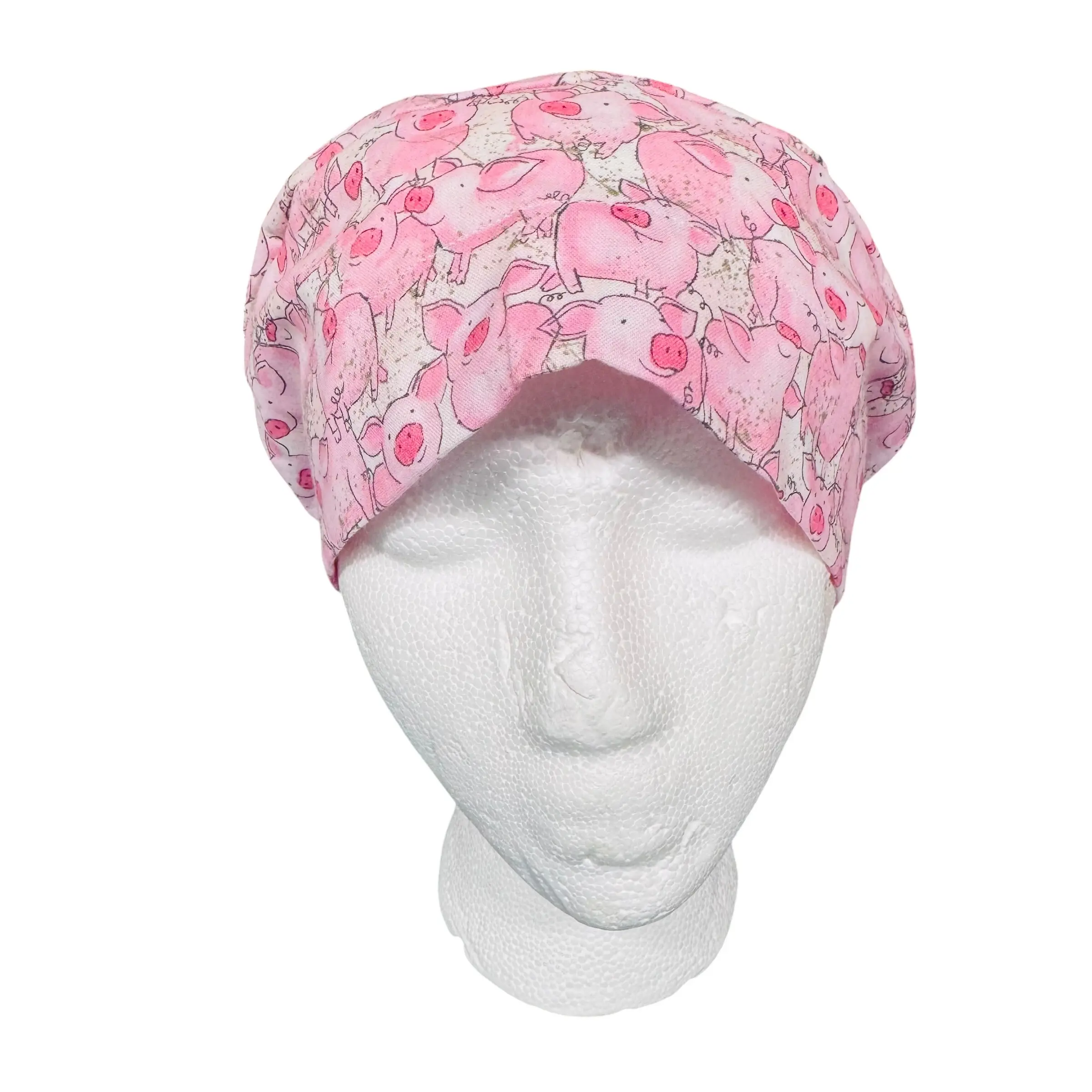 Handmade Cotton Dirty Pigs Bouffant Scrub Cap - Soft, Breathable Medical Professional Accessory for Scrubbing Tasks, Elegant Hat, Flowers
