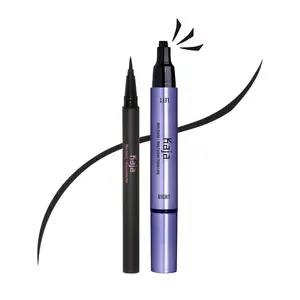 Kaja Korean Wink Stamp & Pen 2-in-1 Eyeliner (Long) l Waterproof Wing Eyeliner l Eye Irritation Tested, Long Lasting Pencil, Color stay, Long wear Liquid Makeup Eyeliner K-Beauty Cosmetic, Lasts All Day & Night Lipliner