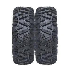 New Upgraded 2pcs AT27x11-12-6PR 27x11-12 6PR TL UTV ATV Tire - All Terrain 27x11x12 Tires, Rim 12x9, OD 27in, SW 11in, Max Load 495lbs each Tire, LCI/SI 56F