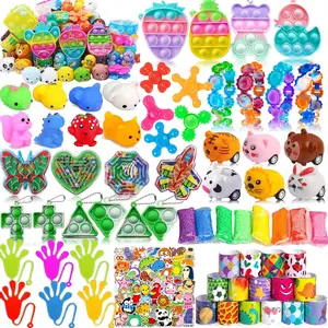 120 Pcs Christmas Party Favors for Kids Prizes Treasure Box Toys Classroom Pinata Filler Goodie Bag Stuffers Prize Box Fidget Toys Bulk Treasure Chest Stocking Stuffers for Boys Girls Festive Fun Gifts
