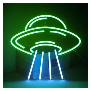 Sign Illuminated UFO Neon Sign LED Dimmable Light For Wall Decoration Lamp USB Powered For Bedroom Children's Room Bar Party Sign Lamp