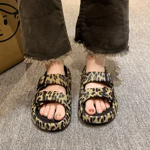 Women's Platform Slippers Leopard Print Summer Outdoor Slippers Thick Comfortable Beach Sandals New Fashion Slippers