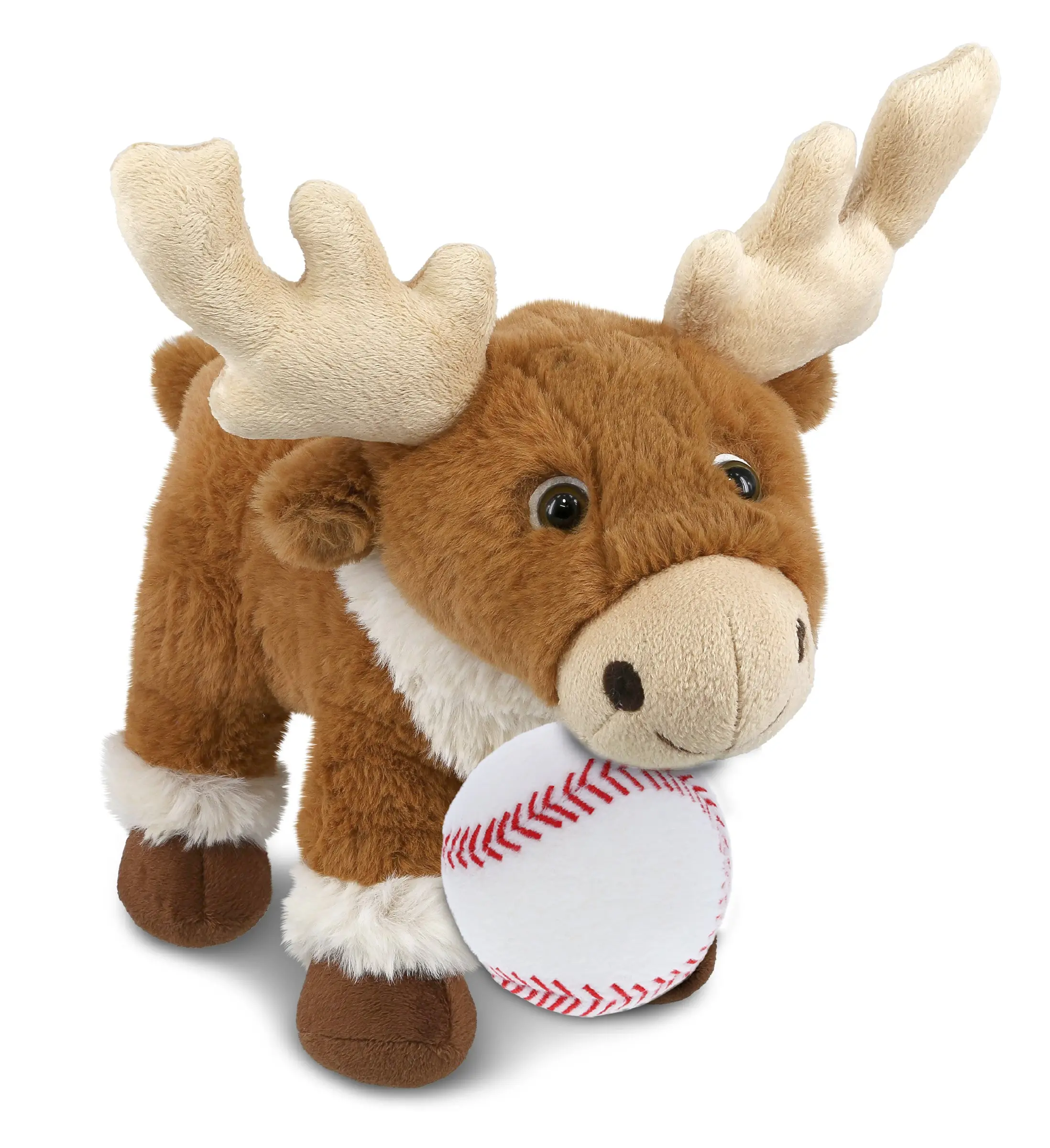DOLLIBU 11" Standing Reindeer Plush - Baseball Theme Design, Super Soft Texture, Kids' Gift (Toys & Hobbies, Dolls & Stuffed Toys), Fluffy Stuffed Toys
