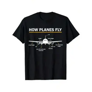 180g How Planes Fly Diagram Funny Aerospace Engineering Aviation T-Shirt