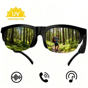 Smart Wireless Bluetooth Sunglasses, Music/Call/Voice Assistant with Speakers and Microphones，UV Protection，Men's and Women's Universal Bluetooth Sunglasses Audio Glasses, Multifunctional Audio Sunglasses