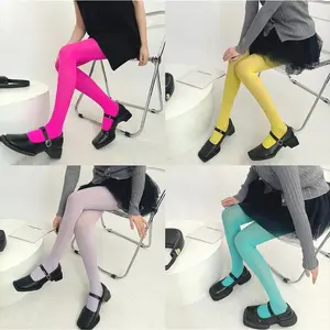 Sheer Candy Colored Tights Sweet & Edgy Velvet Pantyhose Ultra Stretchy Dopamine Fashion All Year Round Fit Style Womenswear Comfy Ripped
