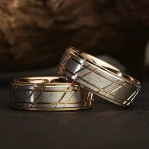 Hammered Men's Wedding Ring, 8mm Stainless Steel Men's Wedding Ring, Hammered Brushed Wedding Ring, Unique Men's Ring