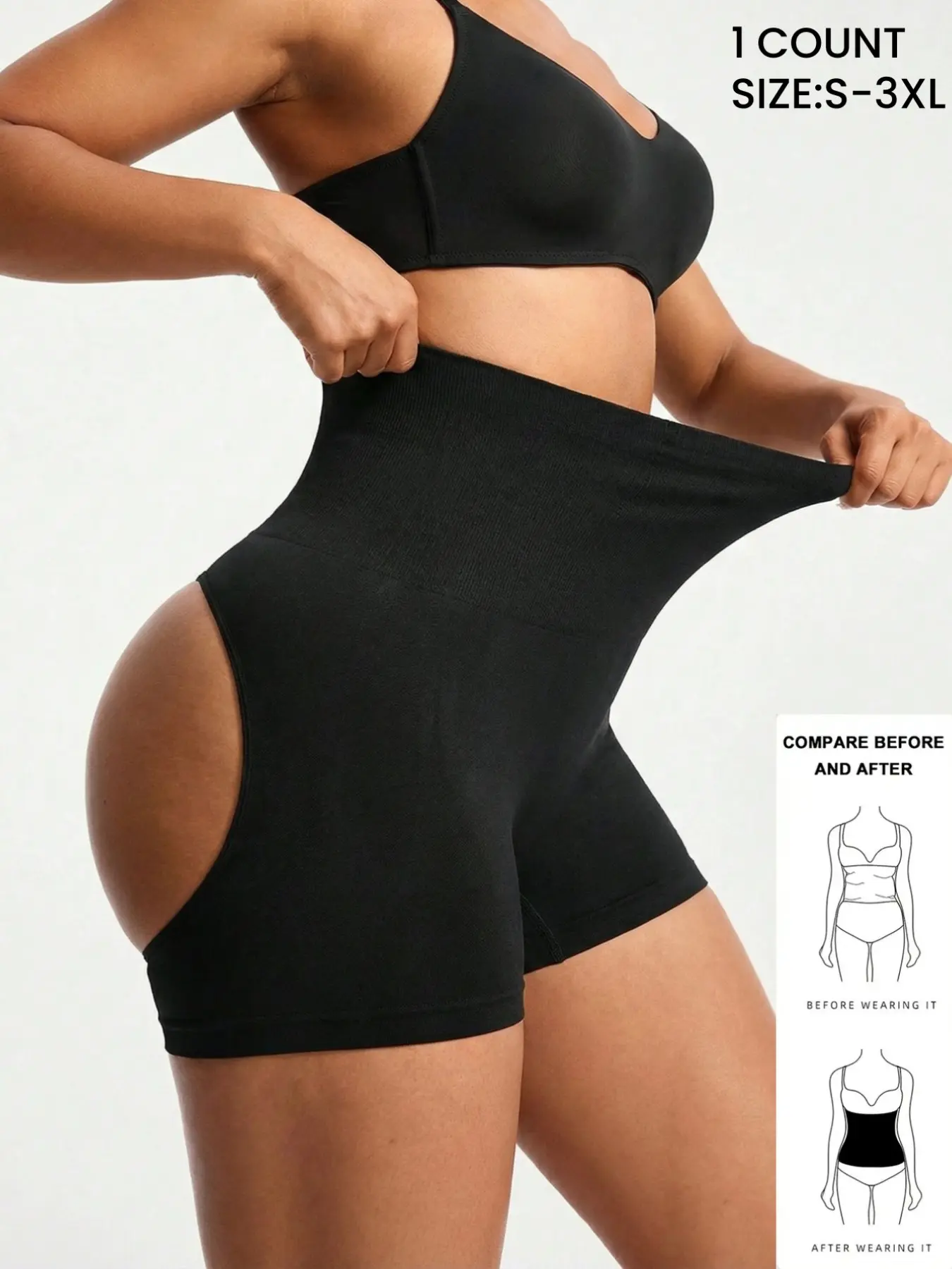 S-3XL,Women's High Waist Shapewear Shorts, Breathable Comfortable Tummy Control Bbl Butt Lifting Shaper, Ladies Shapewear Bottoms for Daily Wear, Compression, High Waisted Compression, All Seasons