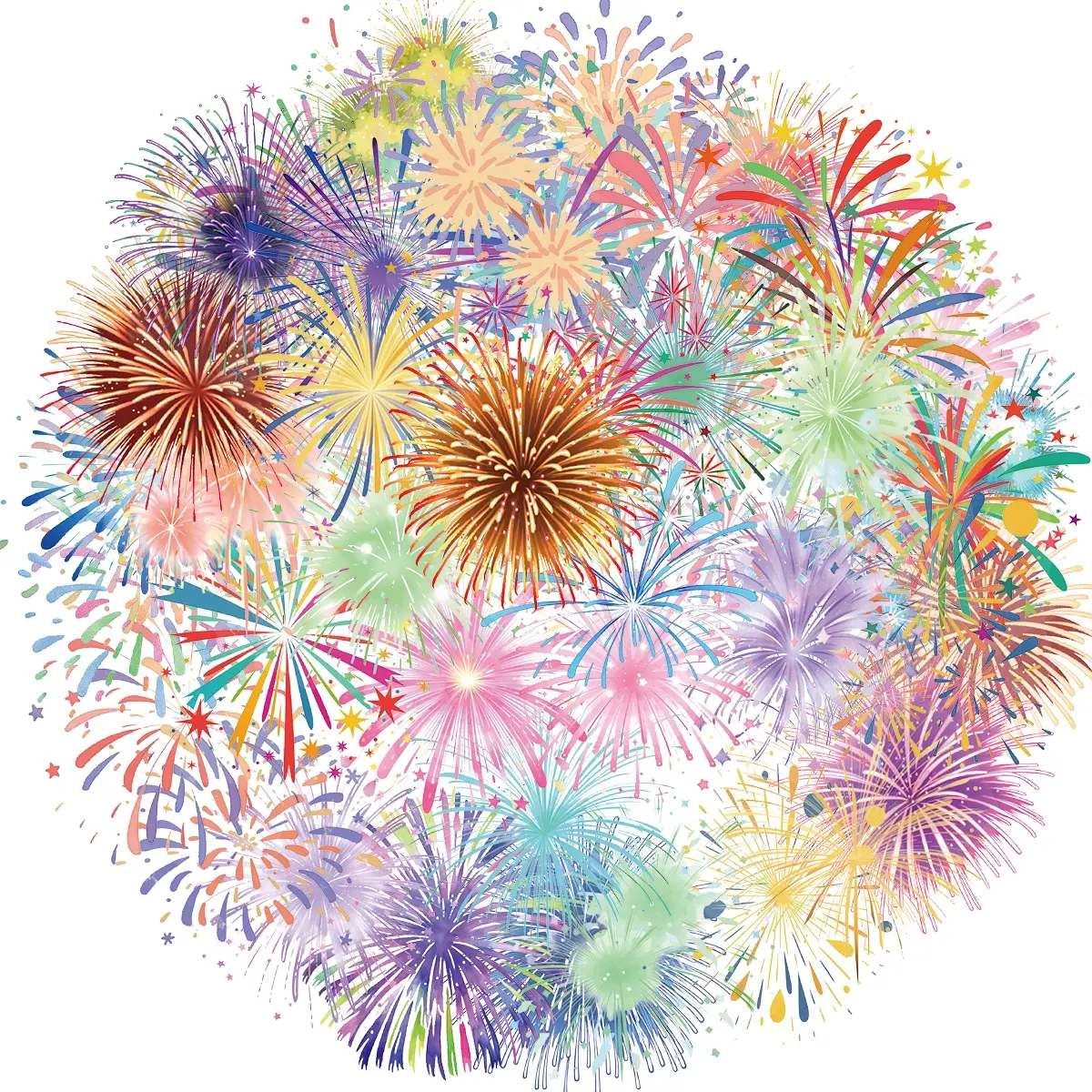 50pcs Fireworks Decals, Beautiful Vinyl Sticker Packs, Aesthetic Stickers, DIY Decorative Stickers for Teens & Kids, DIY Gift & Party Favors