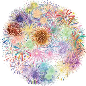 50pcs Fireworks Decals, Beautiful Vinyl Sticker Packs for Teens & Kids, DIY Gift & Party Favors