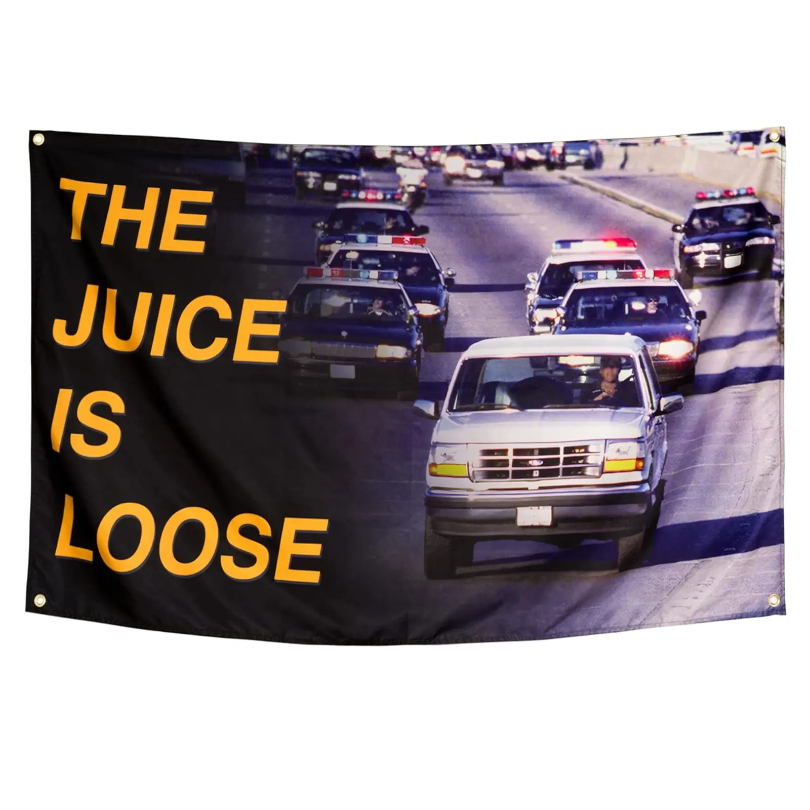 "The Juice Is Loose 3x5Ft Whimsical Synthetic Home Flag with 4 Brass Grommets, Accurate Design for Men's Room, Living Room Wall Decor & Party Decor Durable Polyester Banner", Room Wall Hanging
