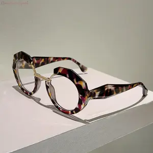 2026 New Irregular Round Anti-Blue Light Eyeglasses, Women's Fun Statement Glasses with Metal Accents, Stylish Frames for Daily Wear, Selfies & Party Outfits
