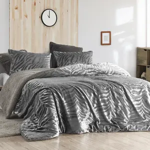 Primal Zebra - Coma Inducer Oversized Comforter - Silver Black