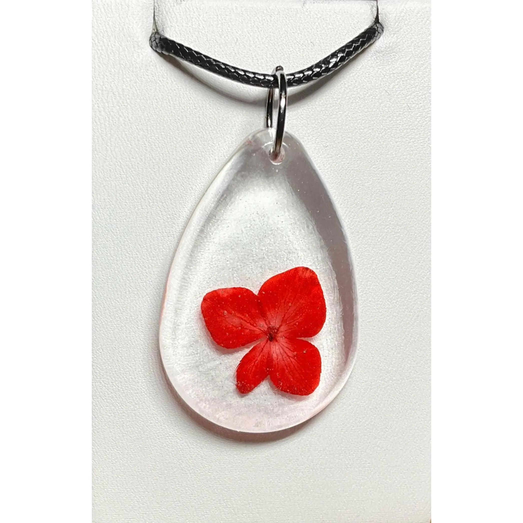Red Hydrangea Flower Necklace