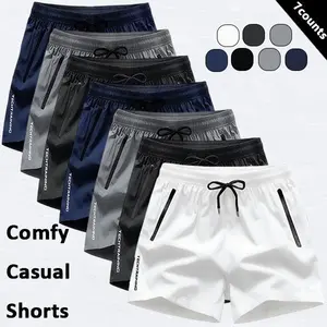 Men's Quick Dry Athletic Shorts, Lightweight Stretch Active Wear with Zipper Pocket, Above Knee Fit for Gym and Running
