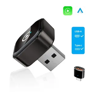 2-In-1 Wireless Carplay & Android Auto Adapter, Carplay Converter, Wired to Wireless Car Dongle, Plug & Play for Cars with Factory Carplay 2016+, Easy Installation