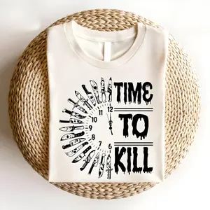 Time To Kill Halloween Drip T-Shirt, Halloween Scary Killers Shirt, Horror Slashers Graphic Hoodie, Horror Movie Shirt, Slashers Killer Hoodie